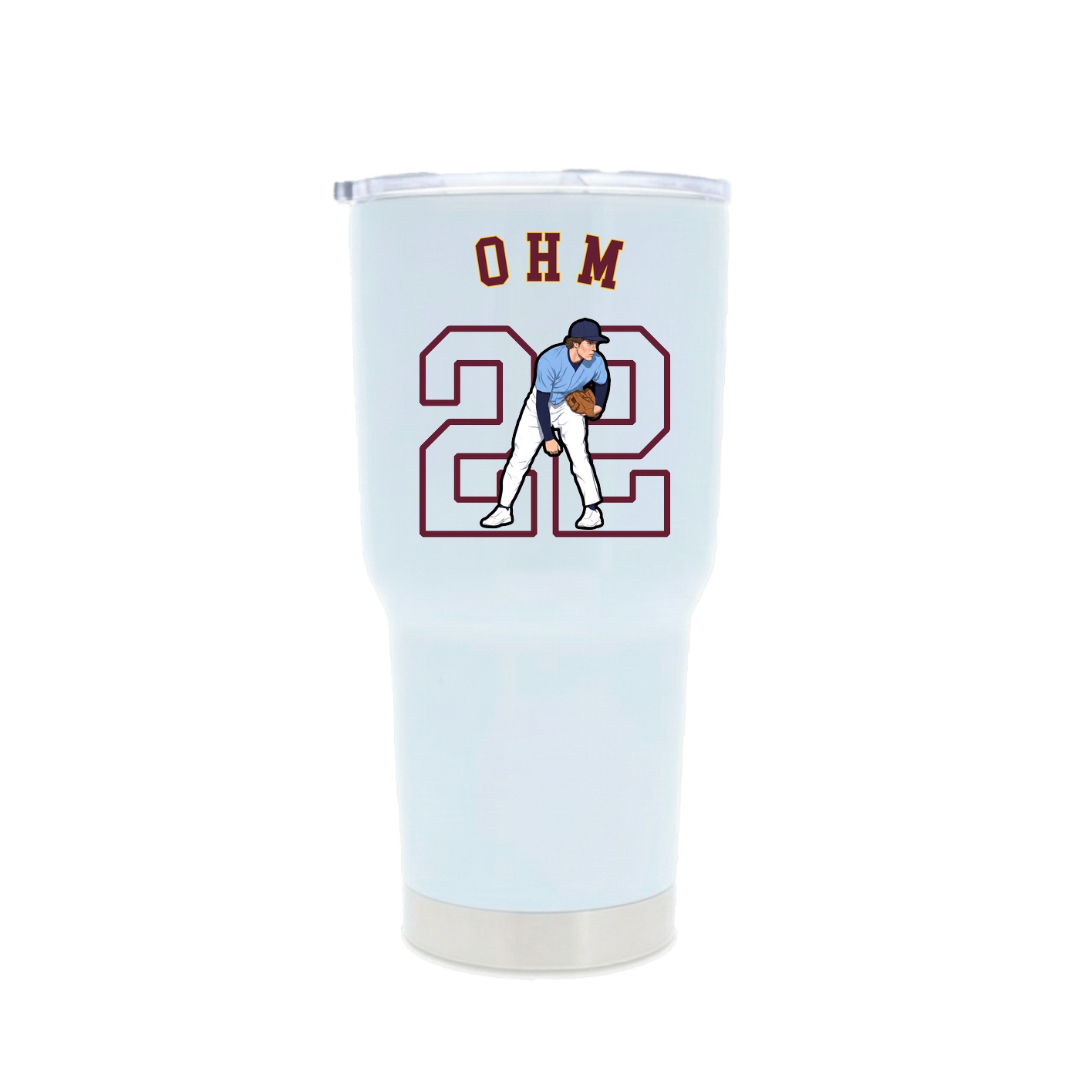 30oz Stainless Steel Tumbler — Shirsey Arch in White