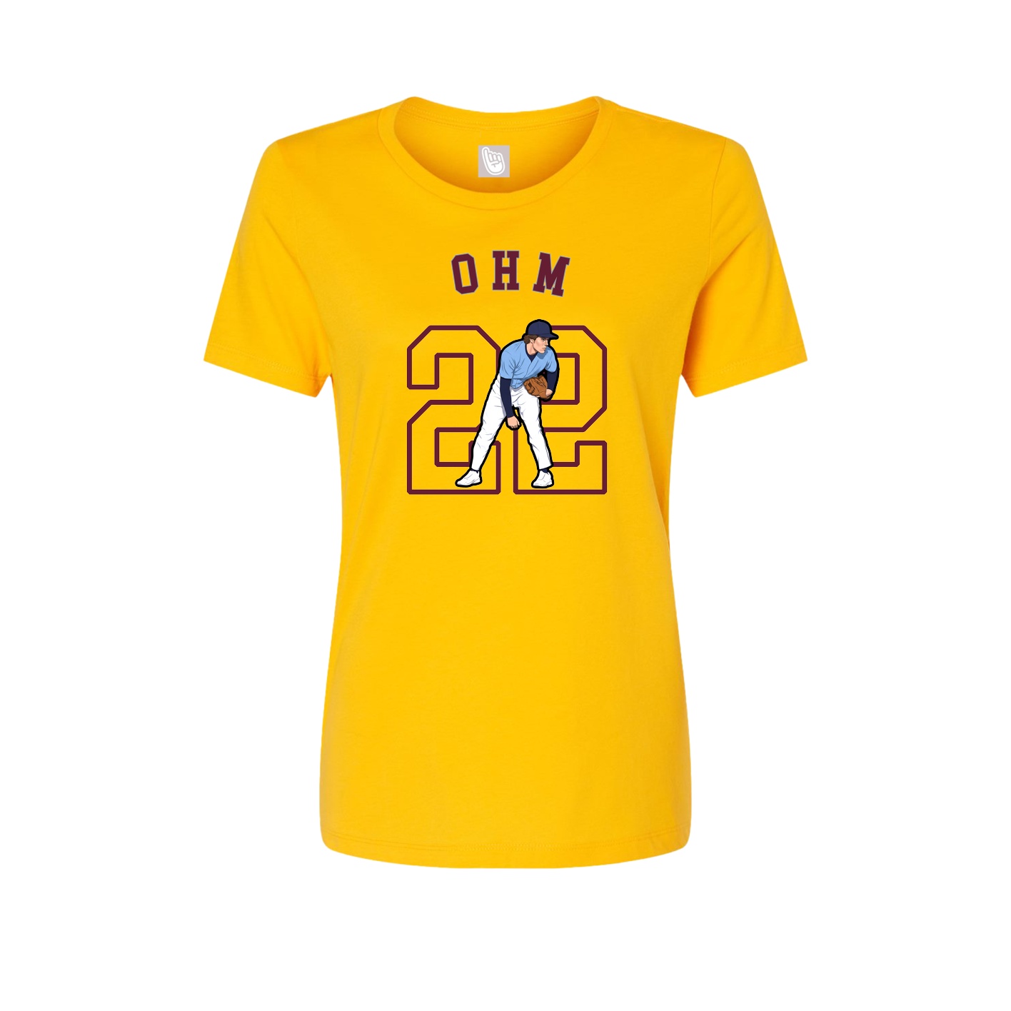 Fitted Women's Tee — Shirsey Arch in Gold