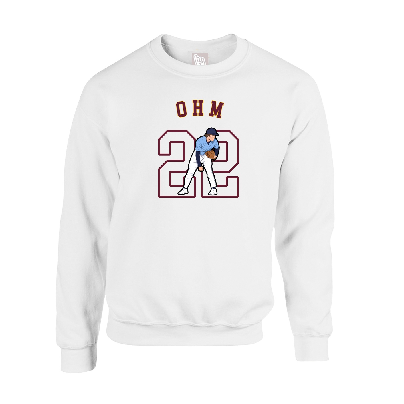 Fleece Crew — Shirsey Arch in White