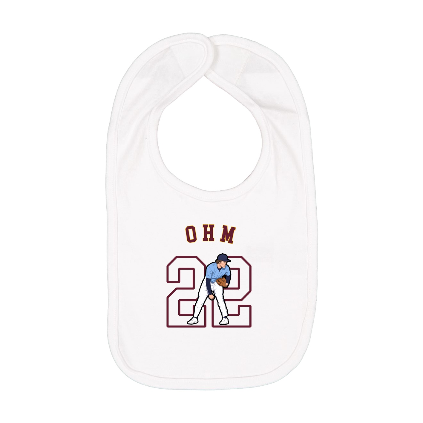 Infant Bib — Shirsey Arch in White