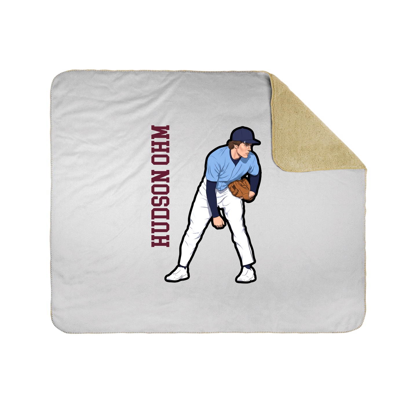 Throw Blanket — Name Vertical in White
