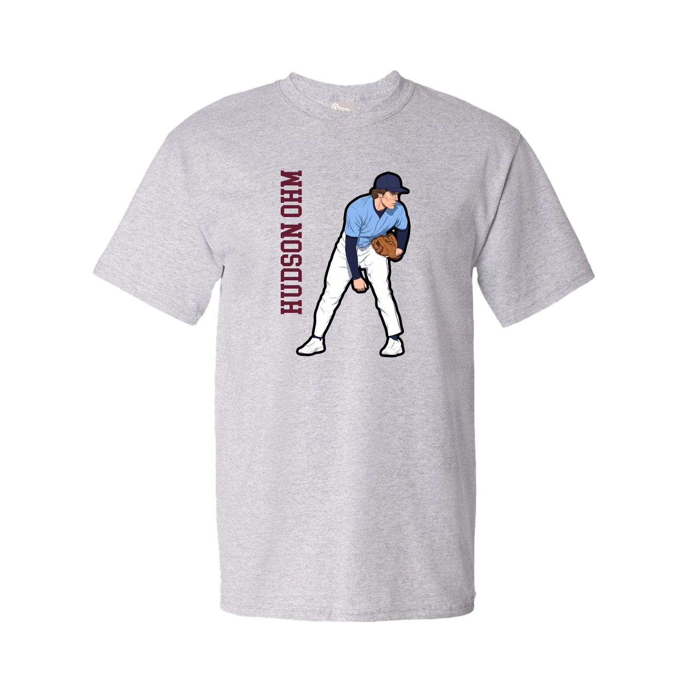 Tee — Name Vertical in Grey