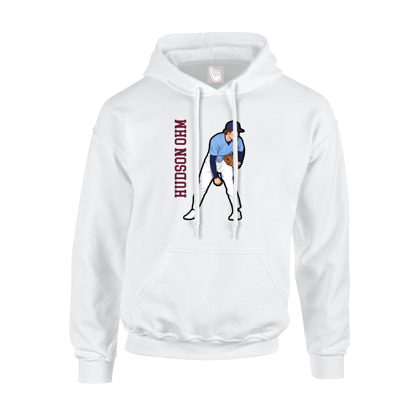 Hoodie — Name Vertical in White