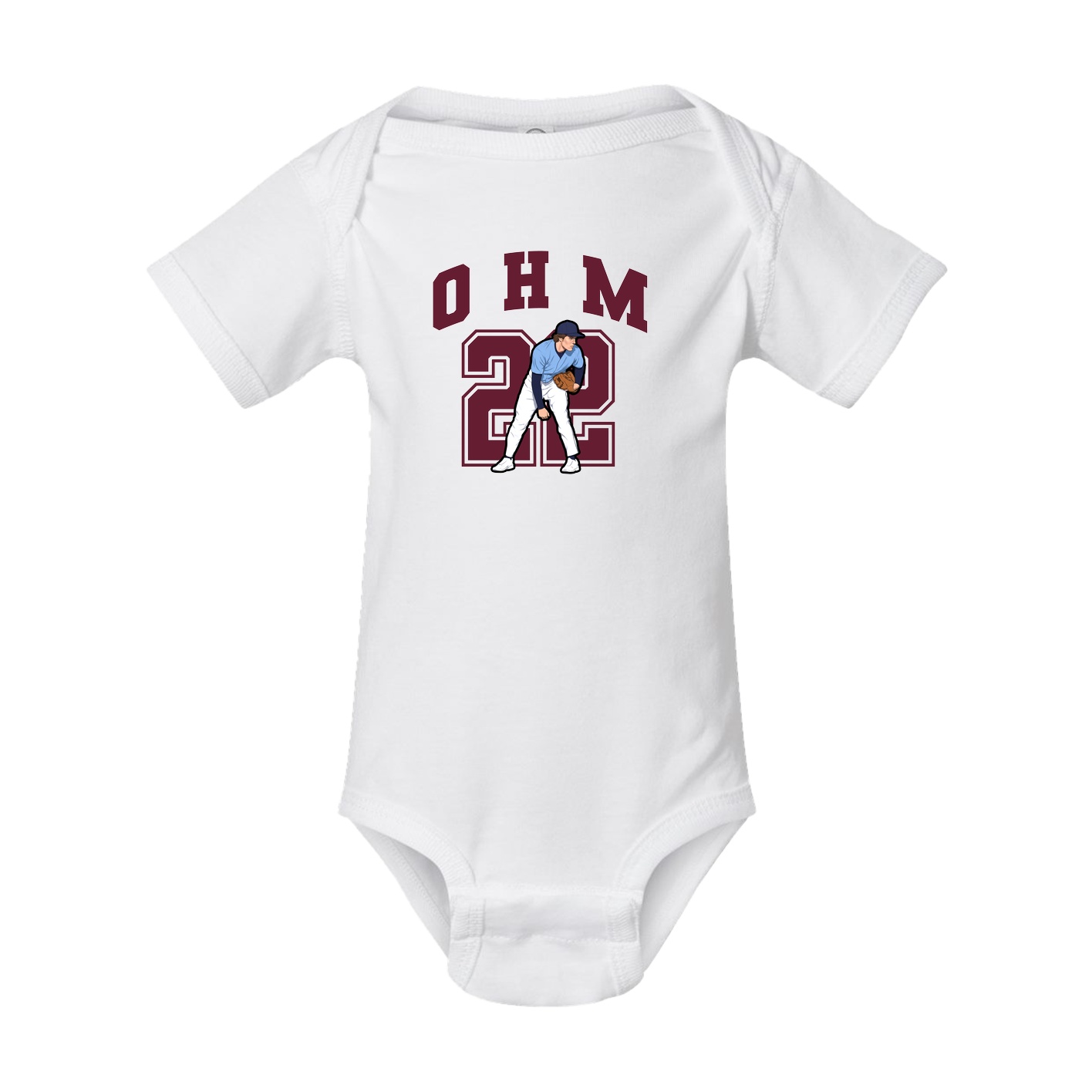 Baby Onesie — Number in White