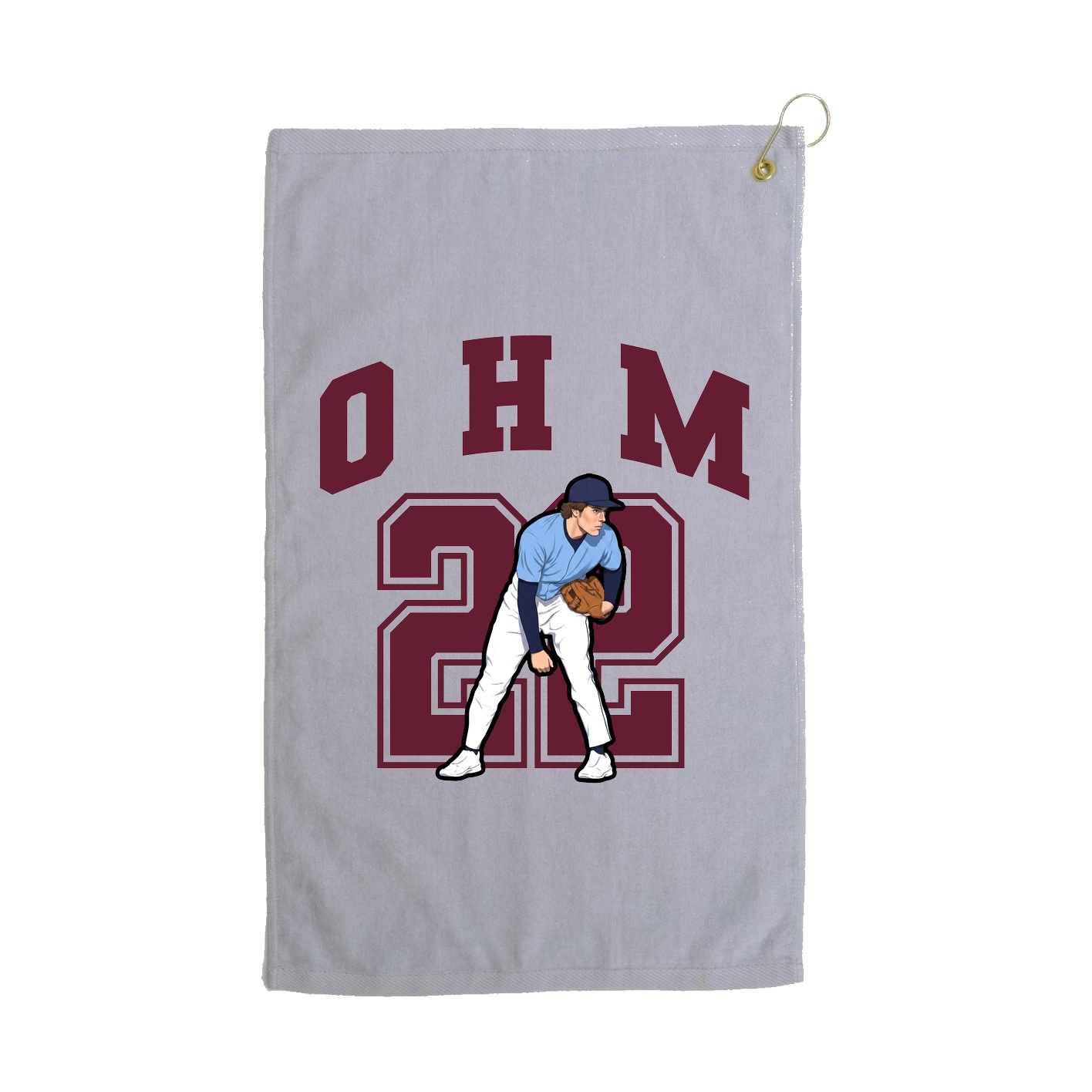 Golf Towel — Number in Grey