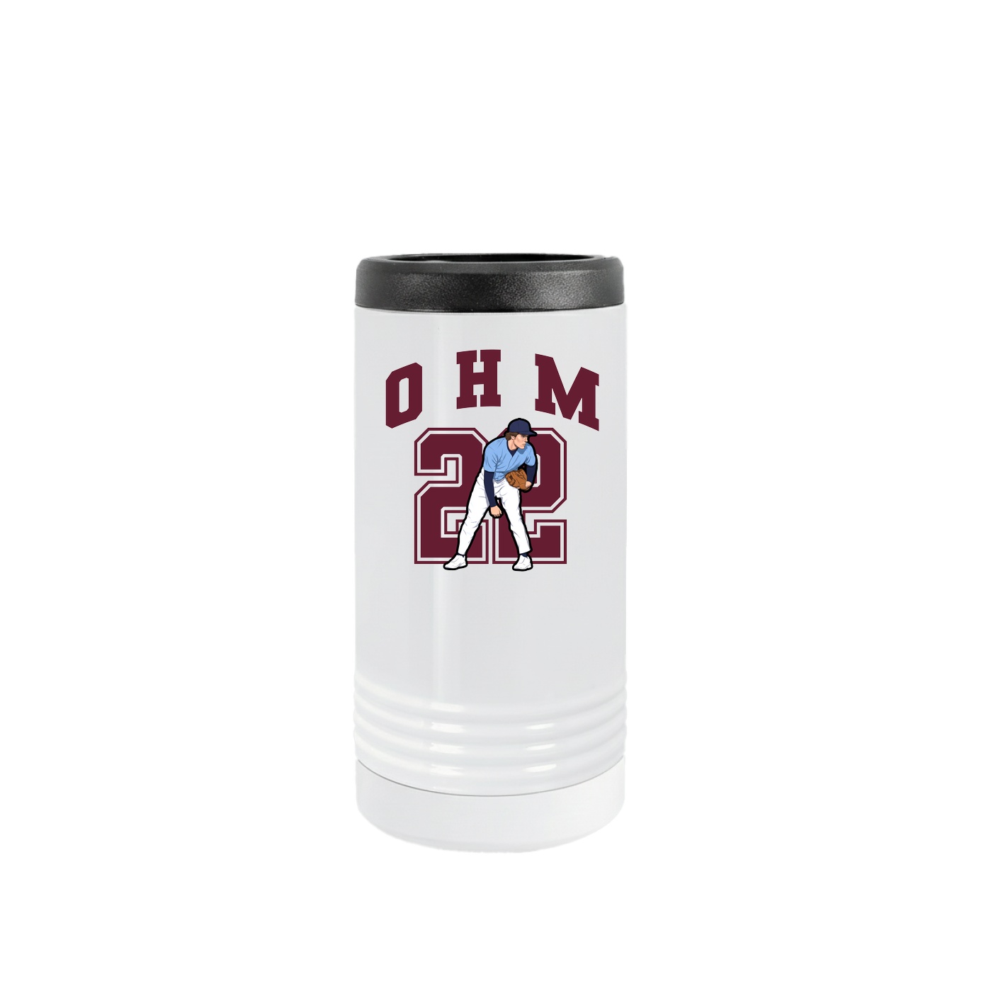 Slim Beverage Holder — Number in White