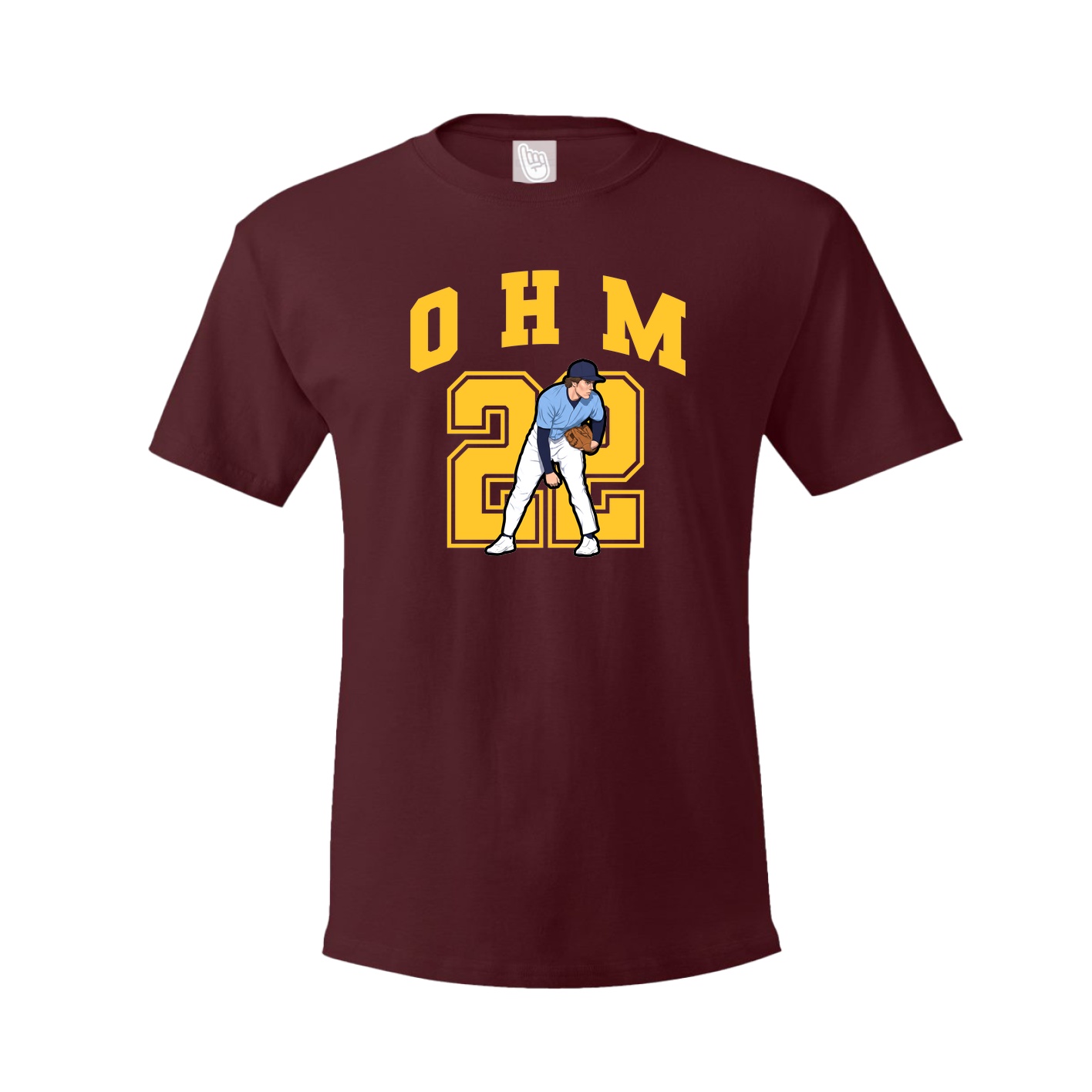 Youth Tee — Number in Maroon