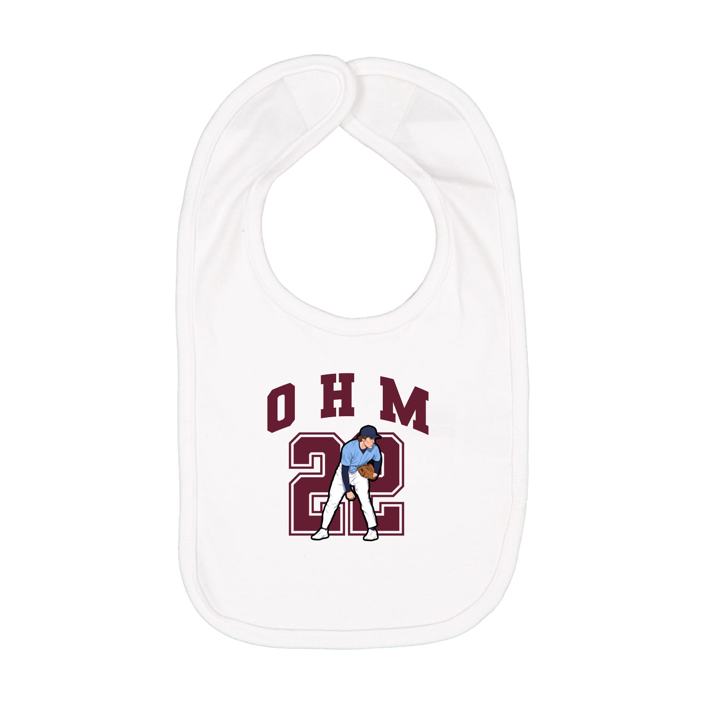 Infant Bib — Number in White