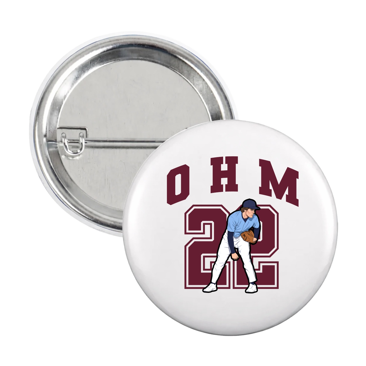 Game Day Button — Number in White
