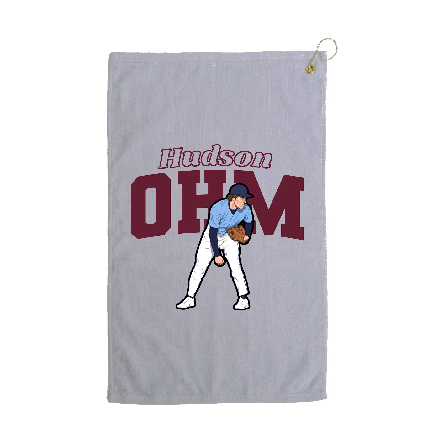 Golf Towel — Name Arch in Grey