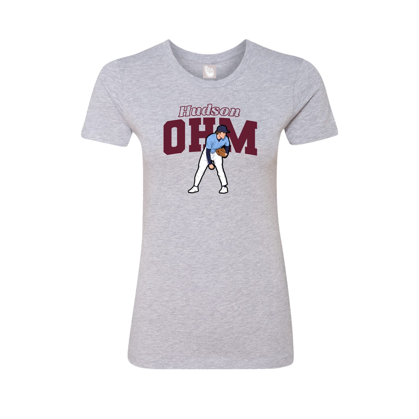 Womens Tee — Name Arch in Grey