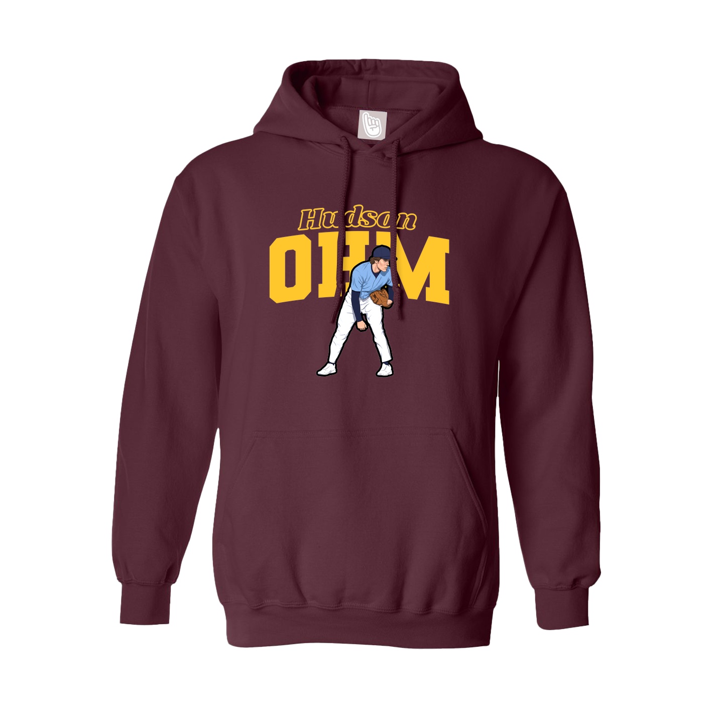 Hoodie — Name Arch in Maroon