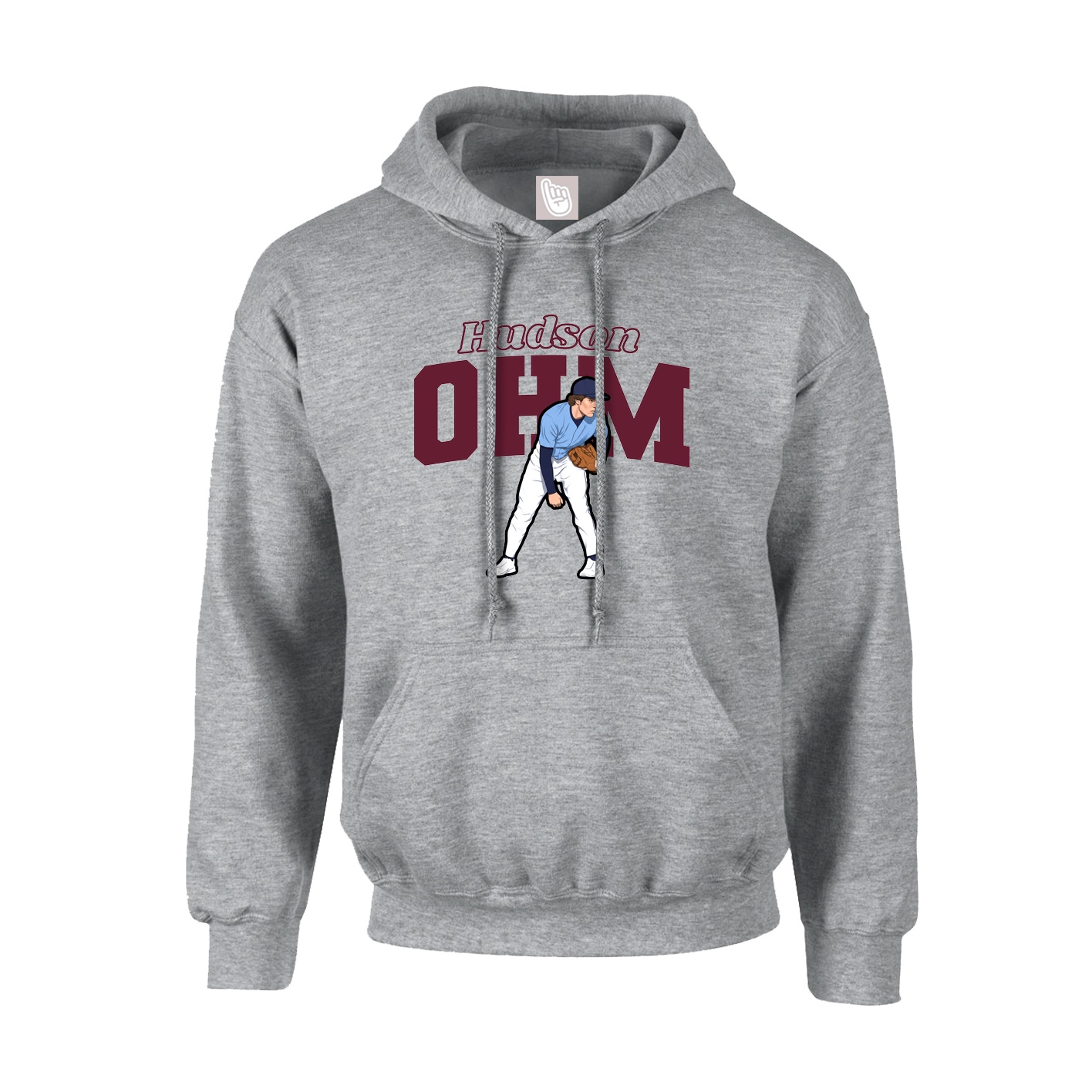 Youth Hoodie — Name Arch in Grey