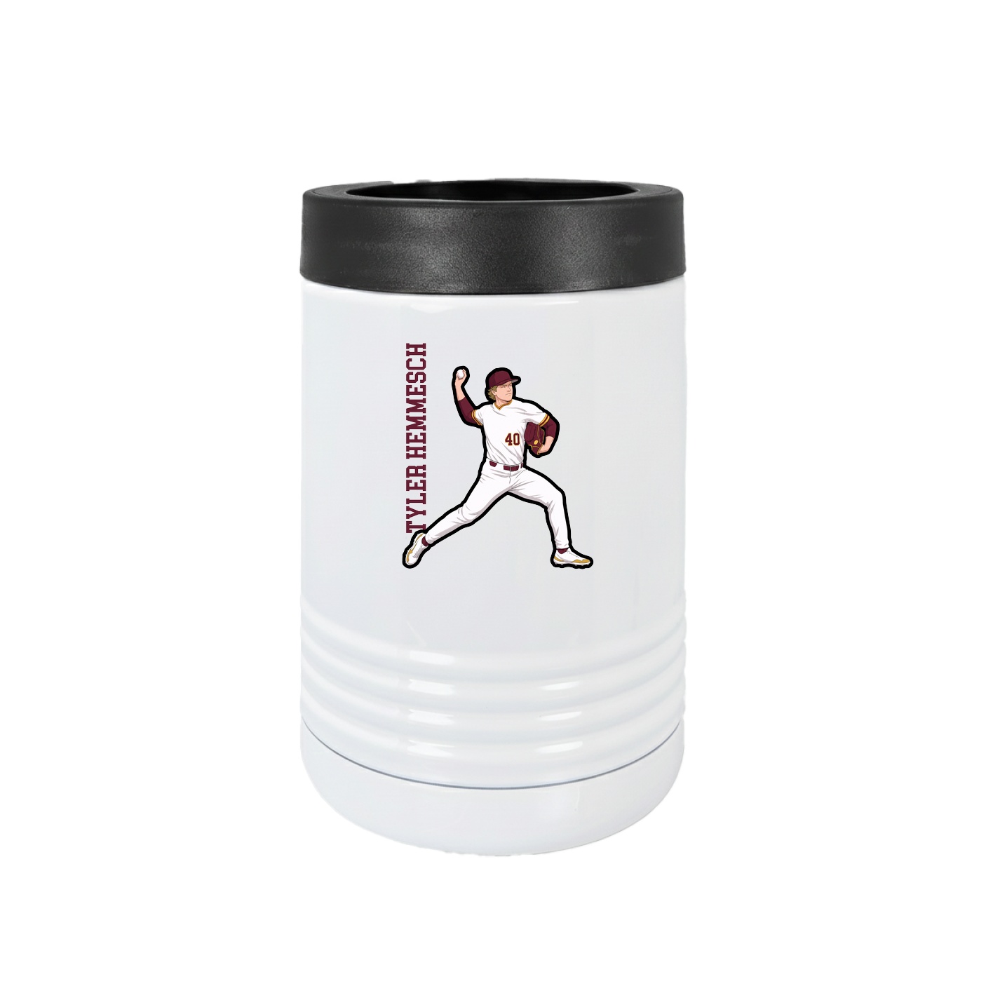 Beverage Holder — Name Vertical in White