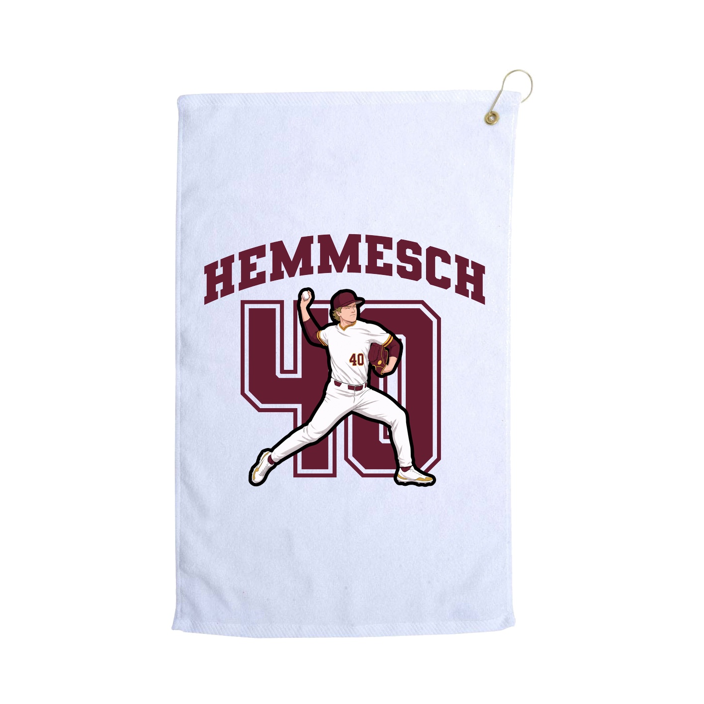 Golf Towel — Number in White