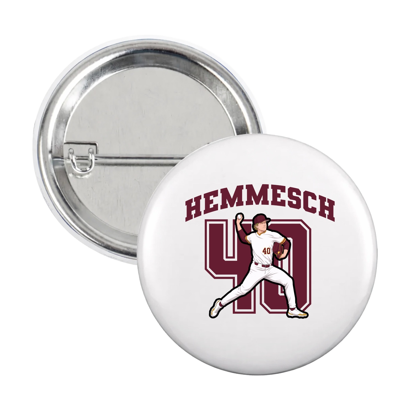 Game Day Button — Number in White