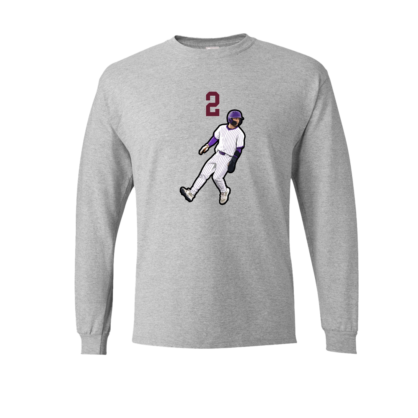 Long Sleeve Tee — Number Top in Grey