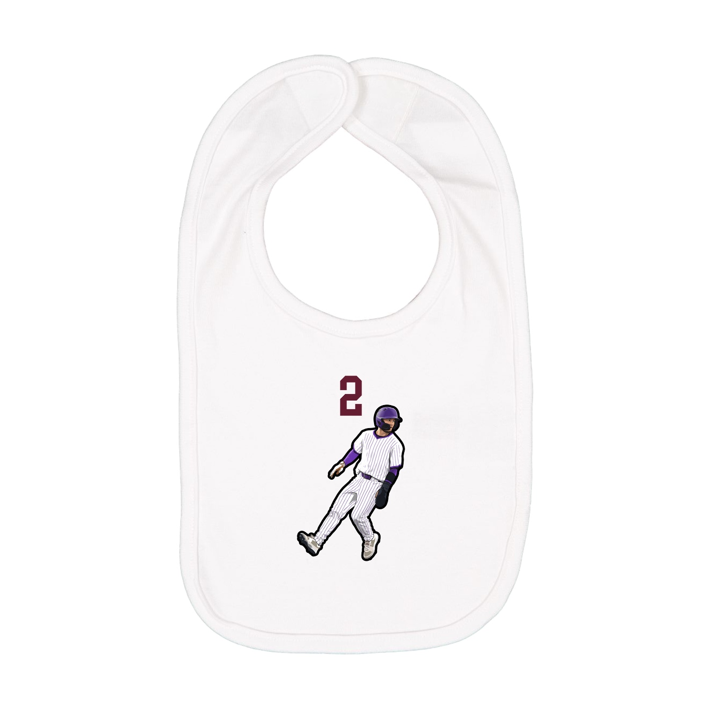 Infant Bib — Number Top in White