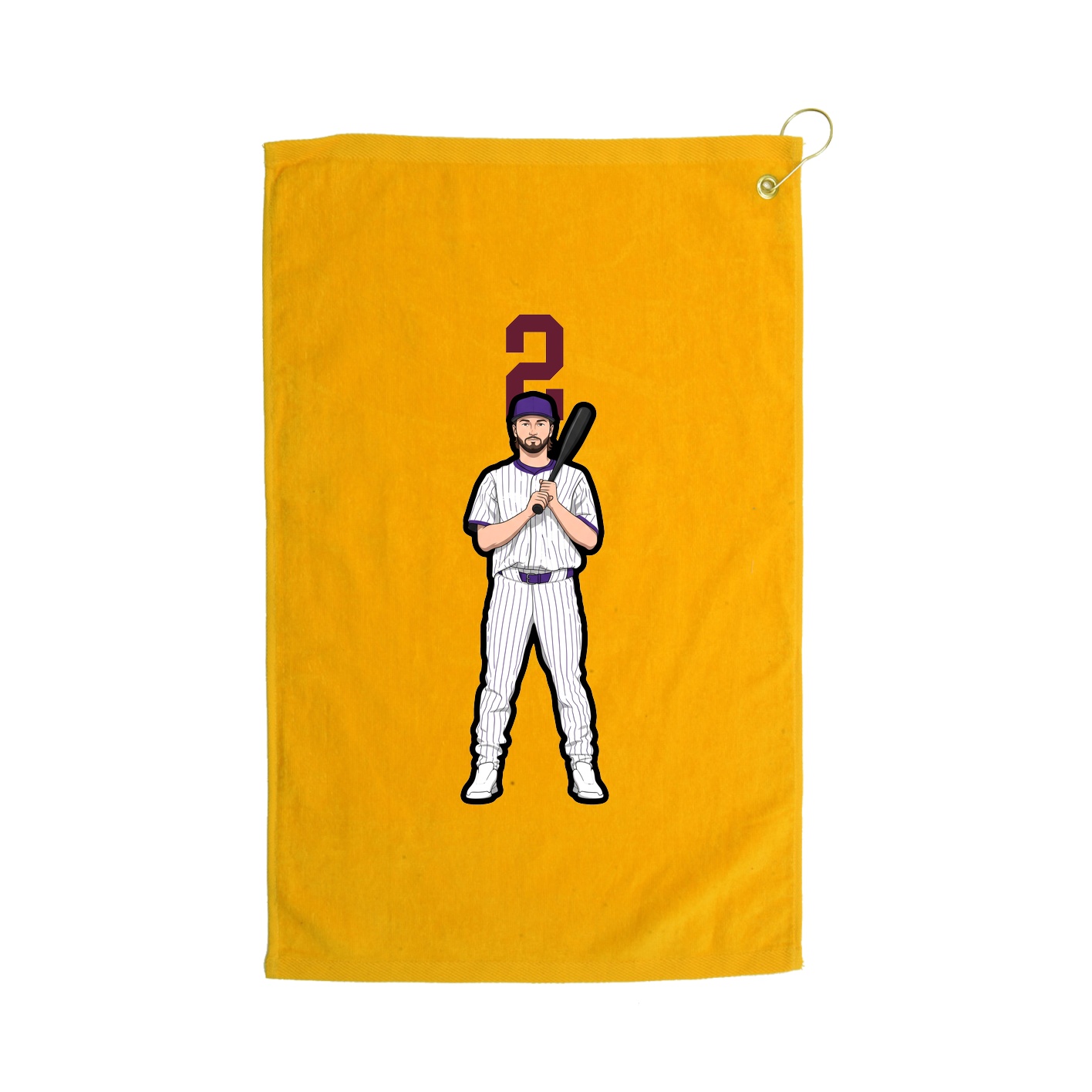 Golf Towel — Number Top in Gold