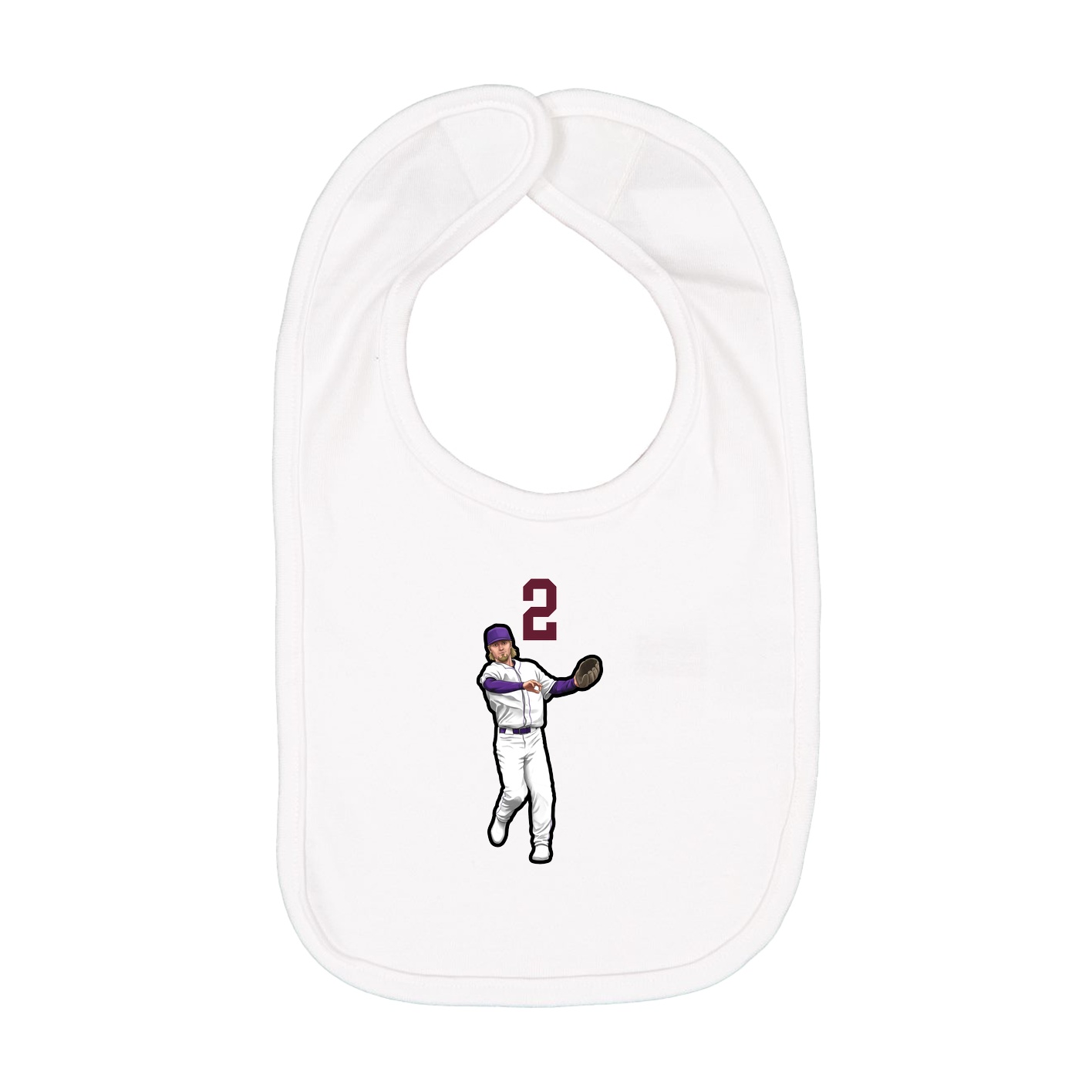 Infant Bib — Number Top in White