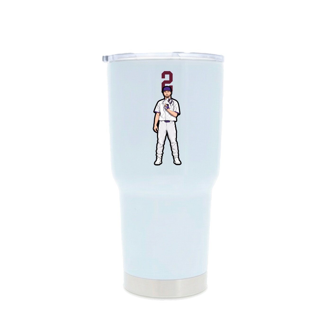 30oz Stainless Steel Tumbler — Number Top in White