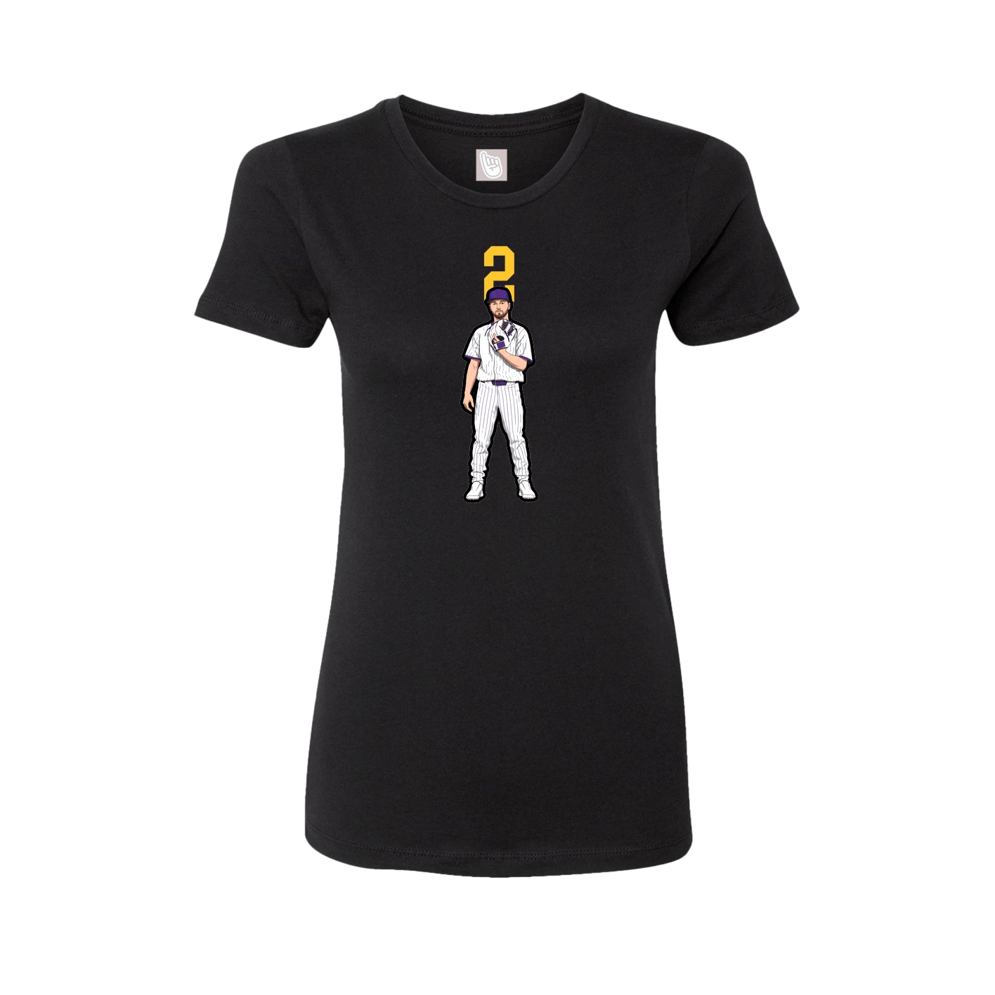 Fitted Women's Tee — Number Top in Black