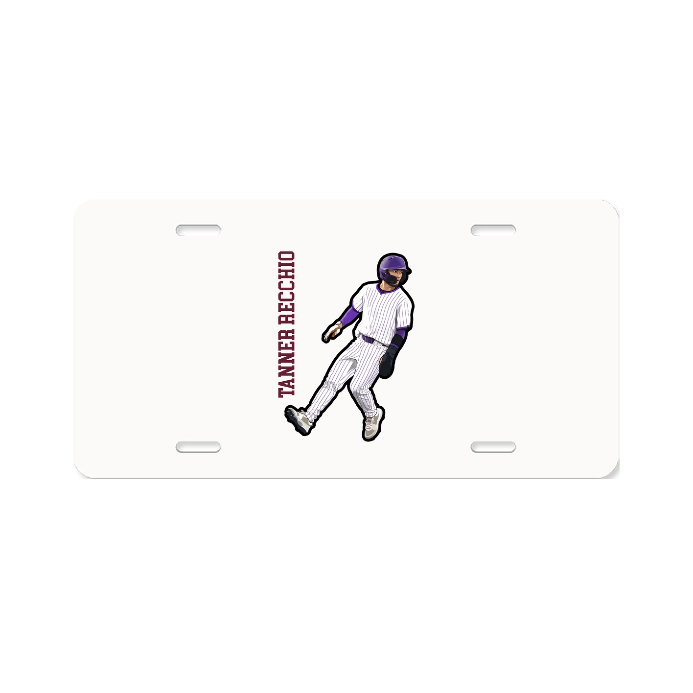 License Plate — Name Vertical in Classic