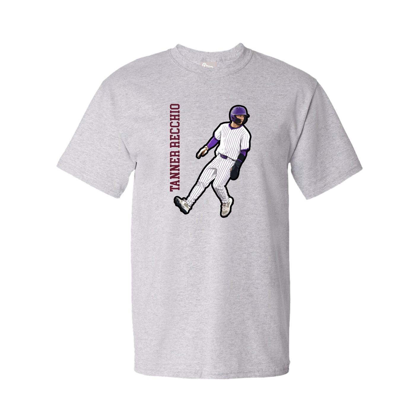 Tee — Name Vertical in Grey