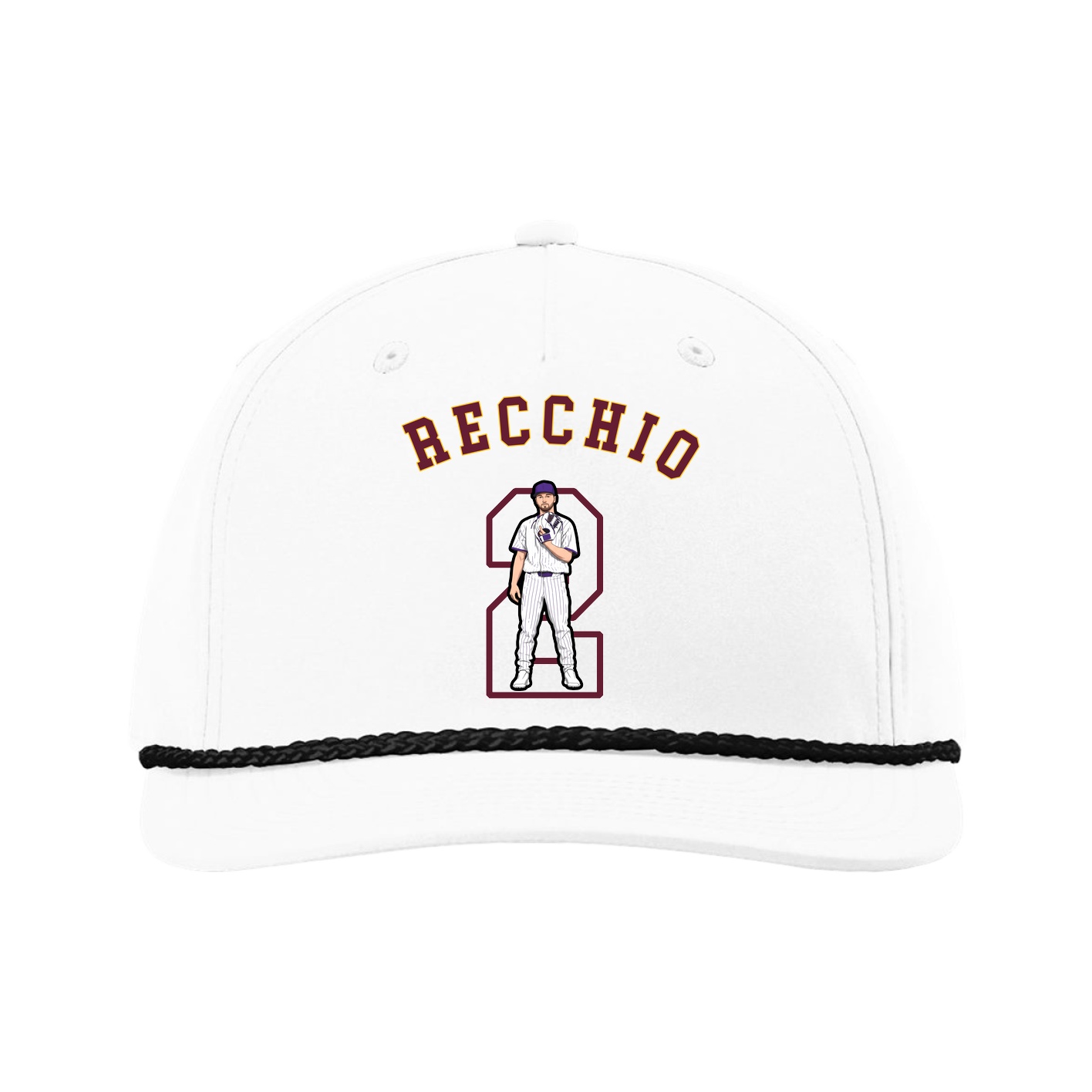 Five-Panel Classic Rope Cap — Shirsey Arch in White