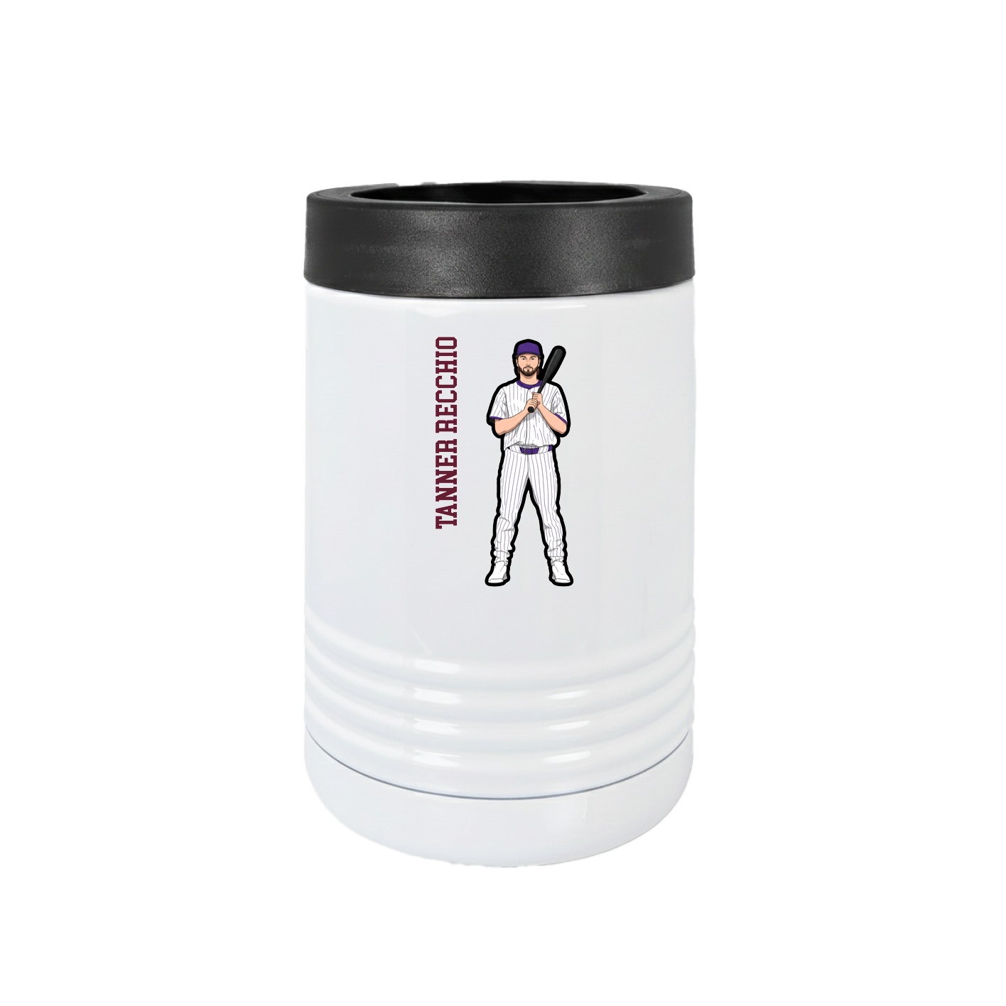 Beverage Holder — Name Vertical in White