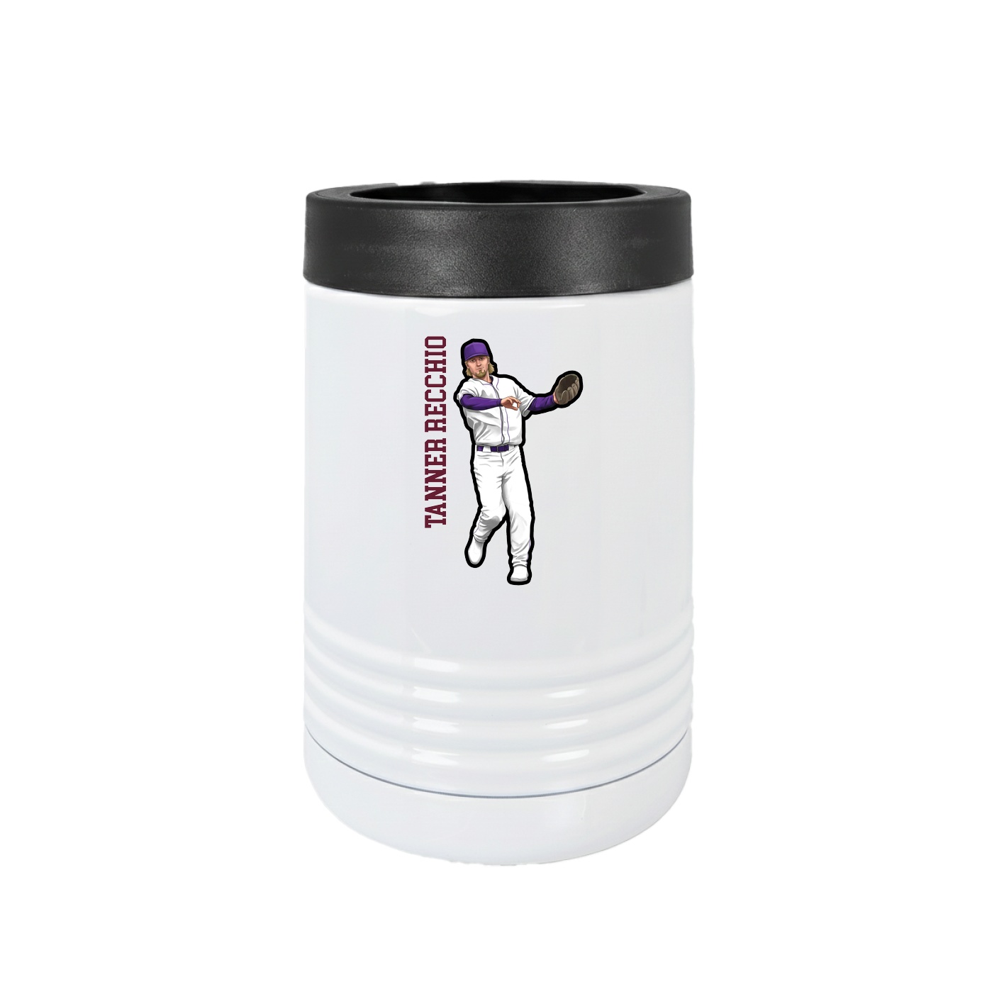 Beverage Holder — Name Vertical in White