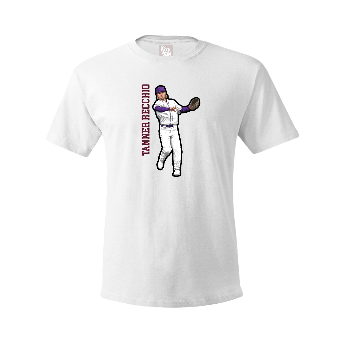 Youth Tee — Name Vertical in White