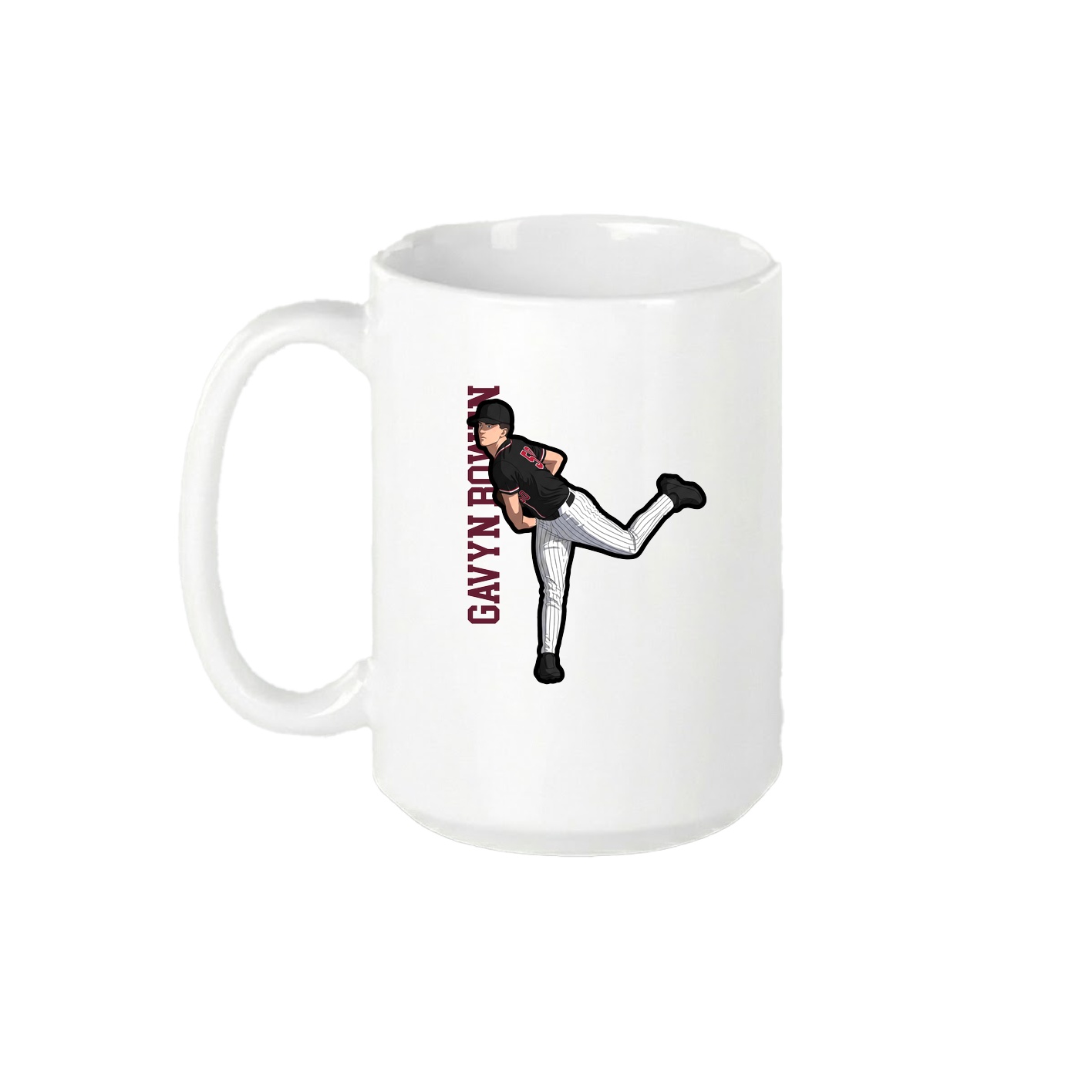 15oz Coffee Mug — Name Vertical in White