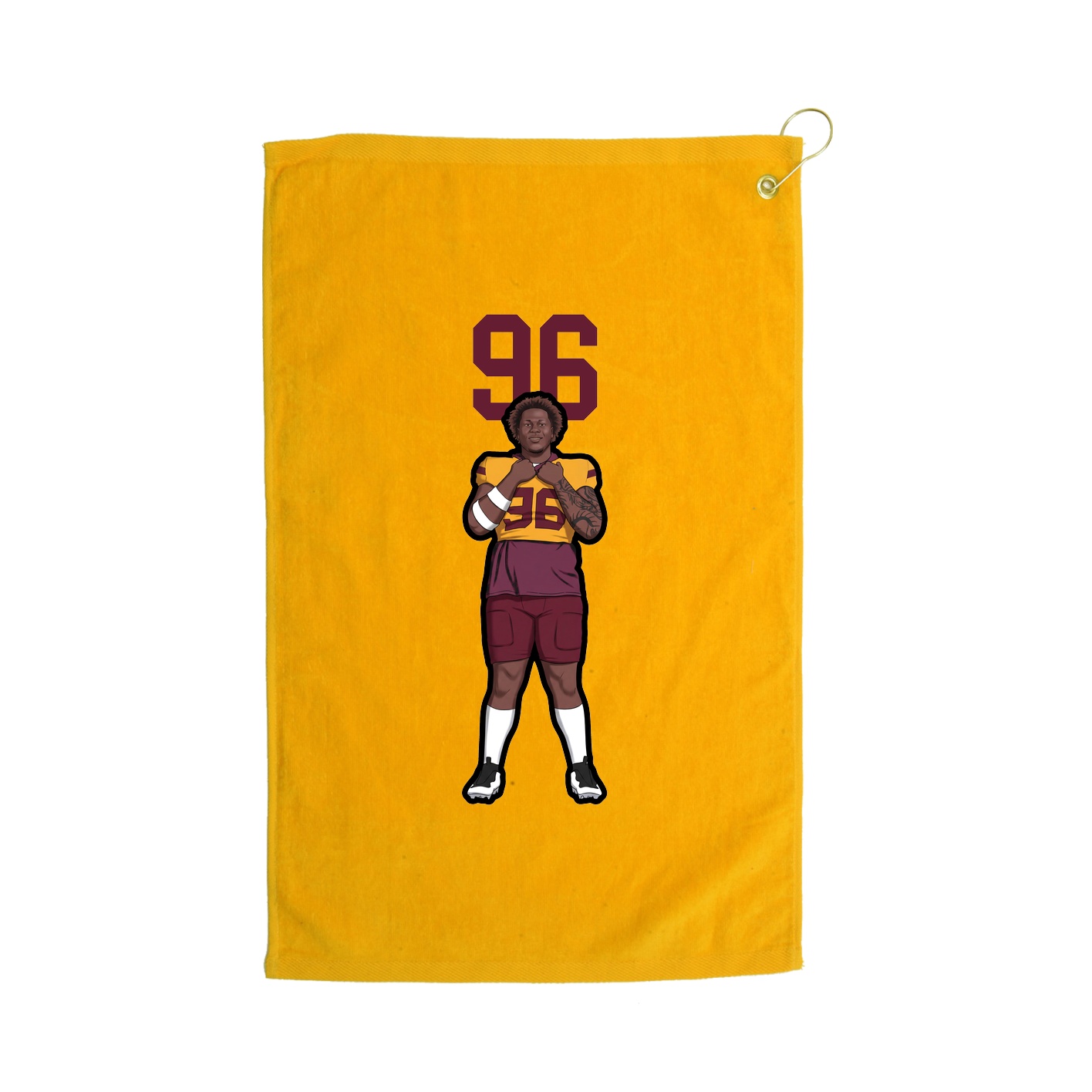 Golf Towel — Number Top in Gold