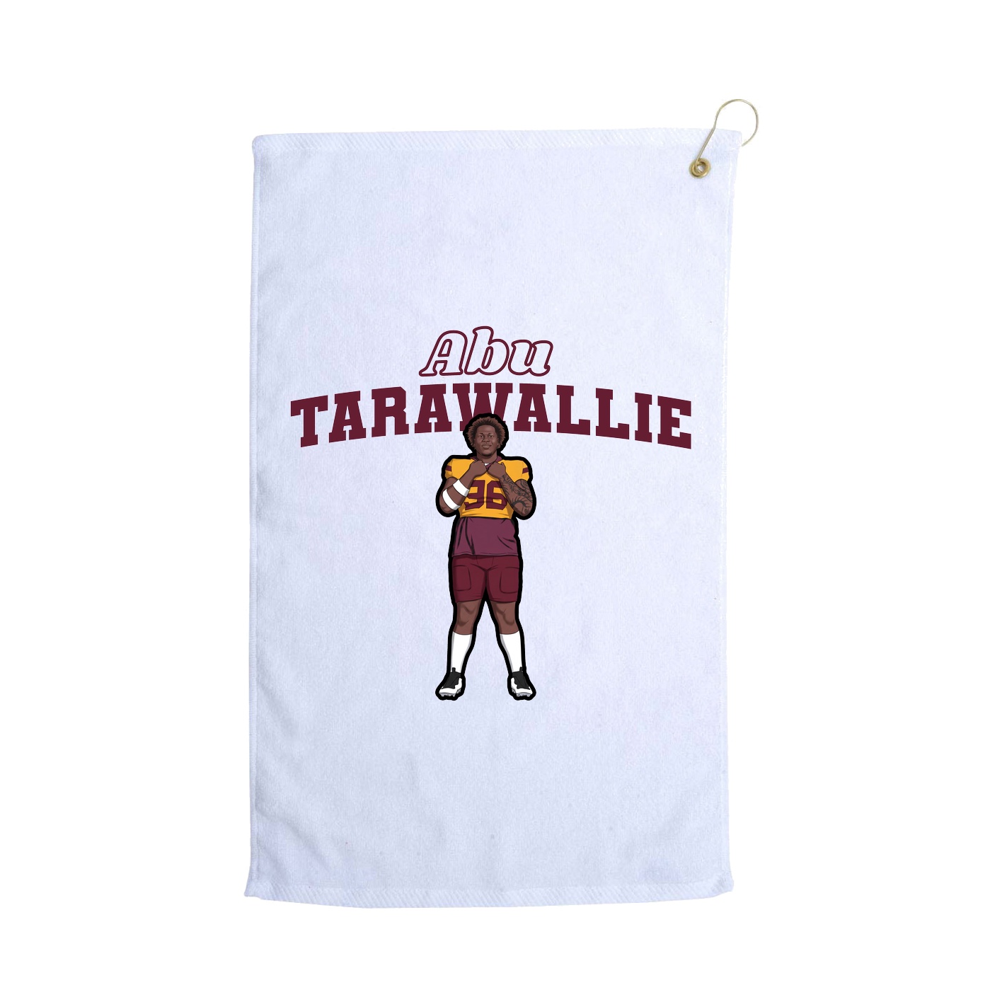 Golf Towel — Name Arch in White