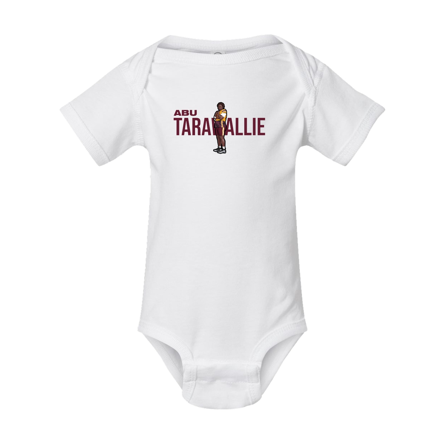 Baby Onesie — Player Name in White
