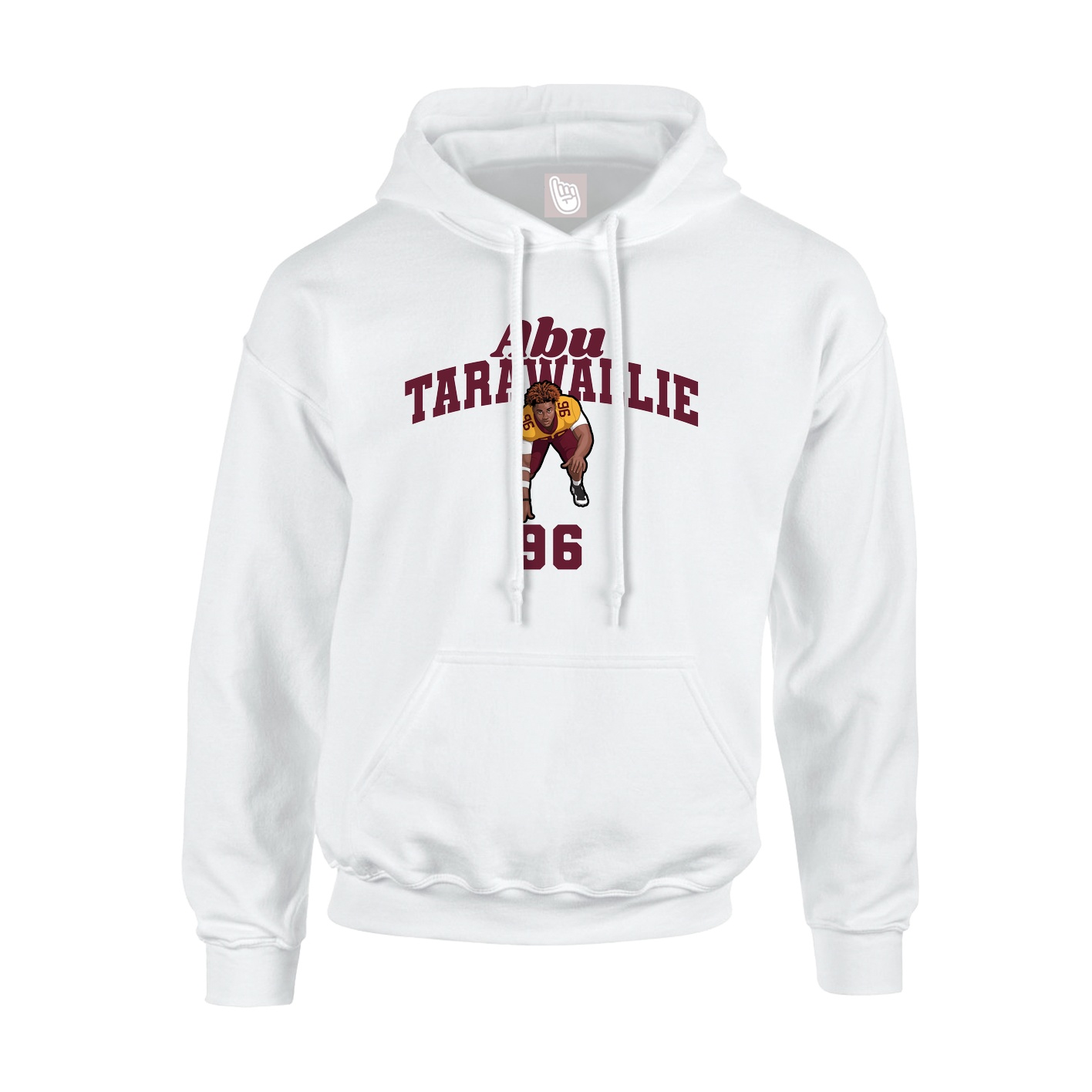 Youth Hoodie — Signature Arch in White