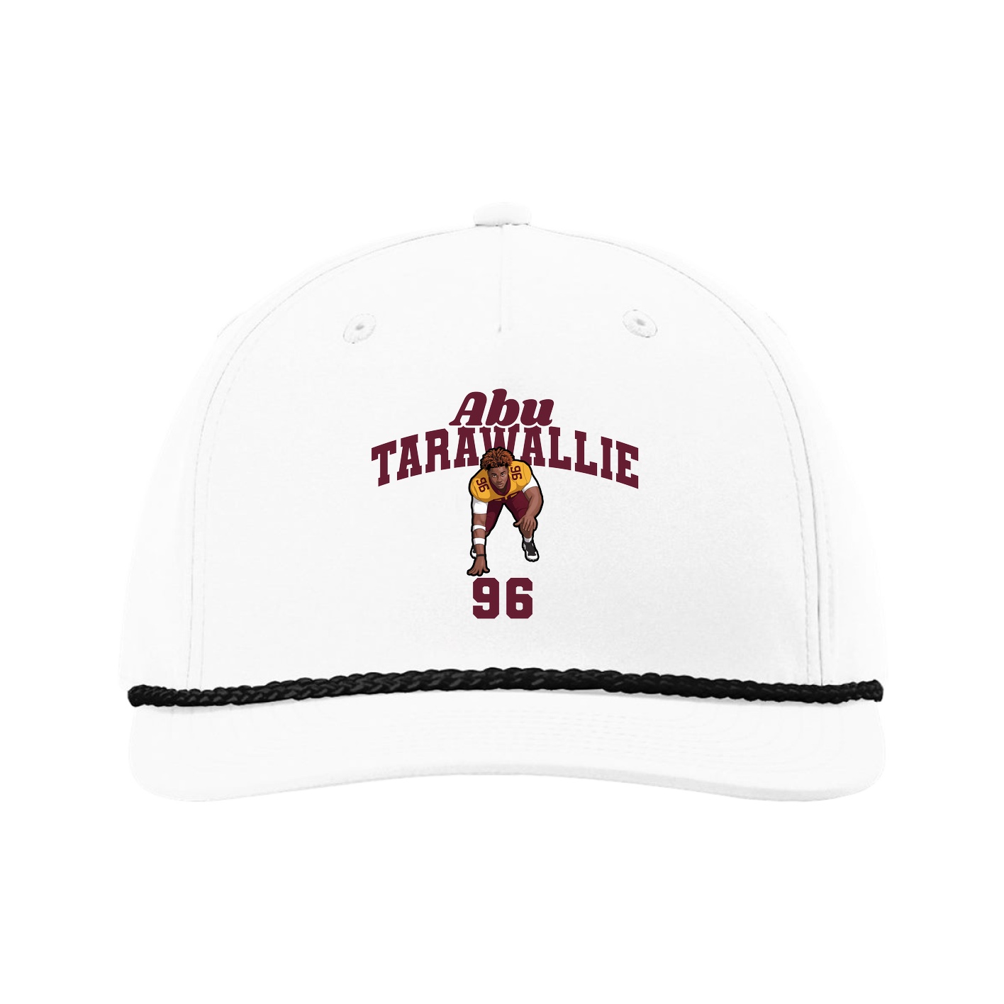 Five-Panel Classic Rope Cap — Signature Arch in White