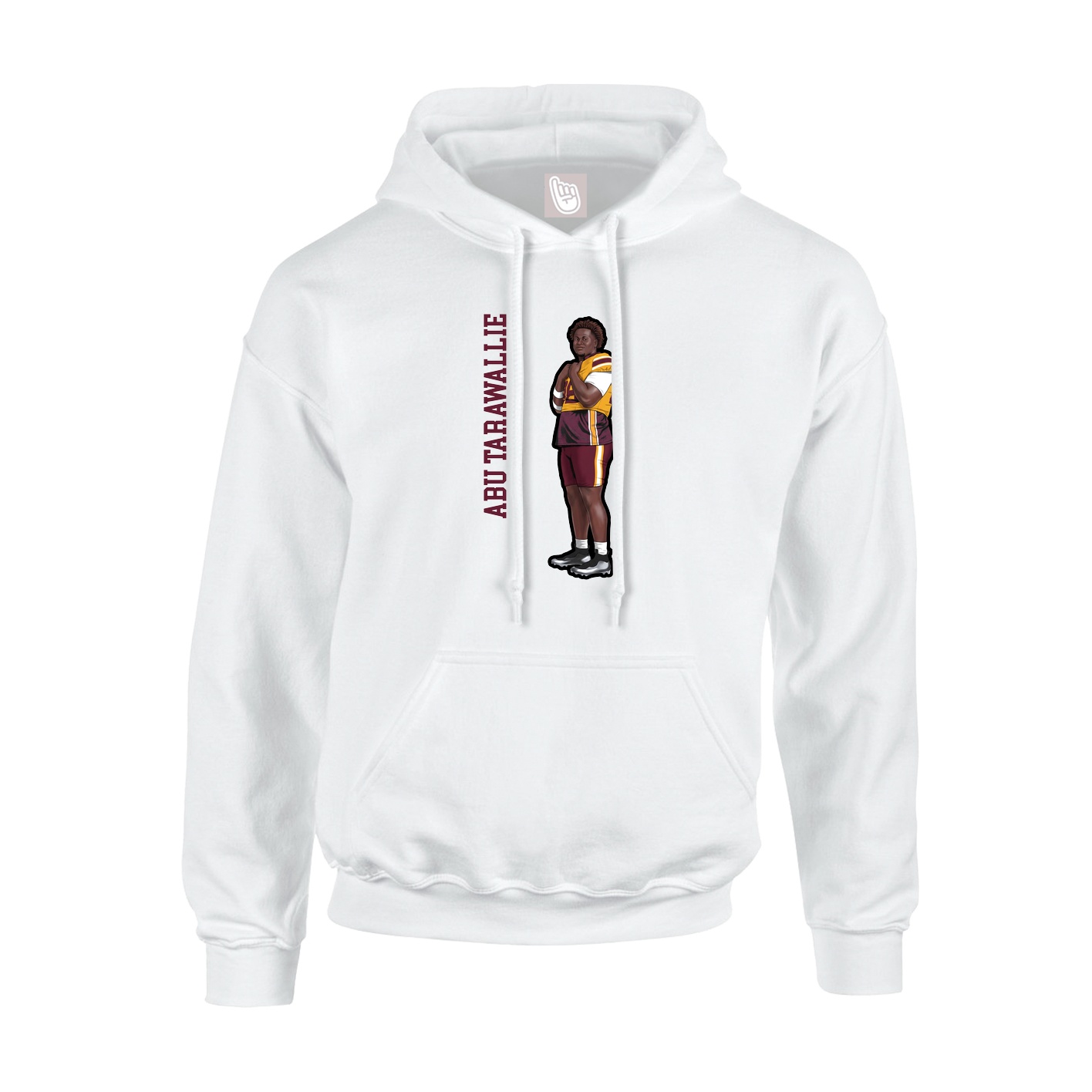 Hoodie — Name Vertical in White