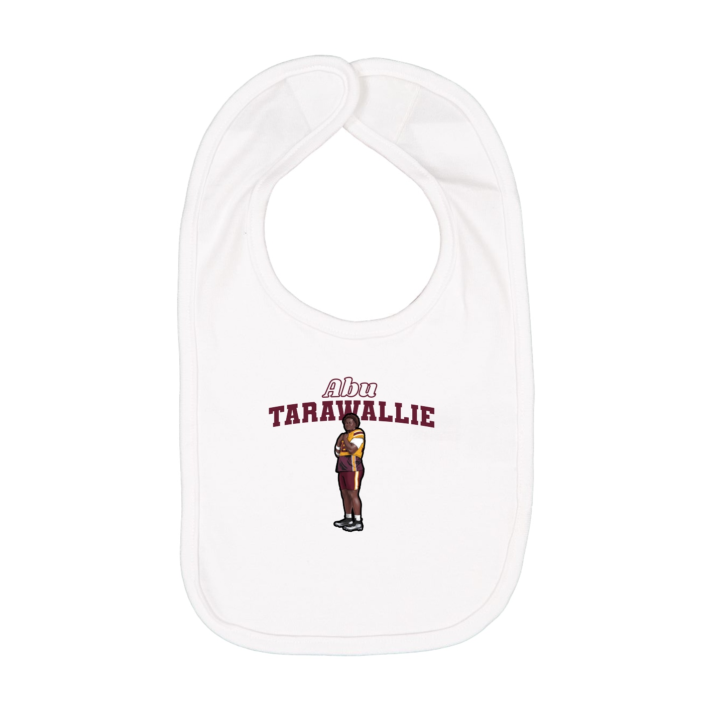 Infant Bib — Name Arch in White