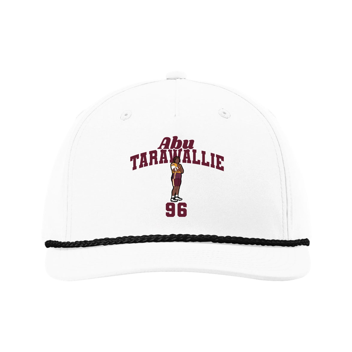 Five-Panel Classic Rope Cap — Signature Arch in White