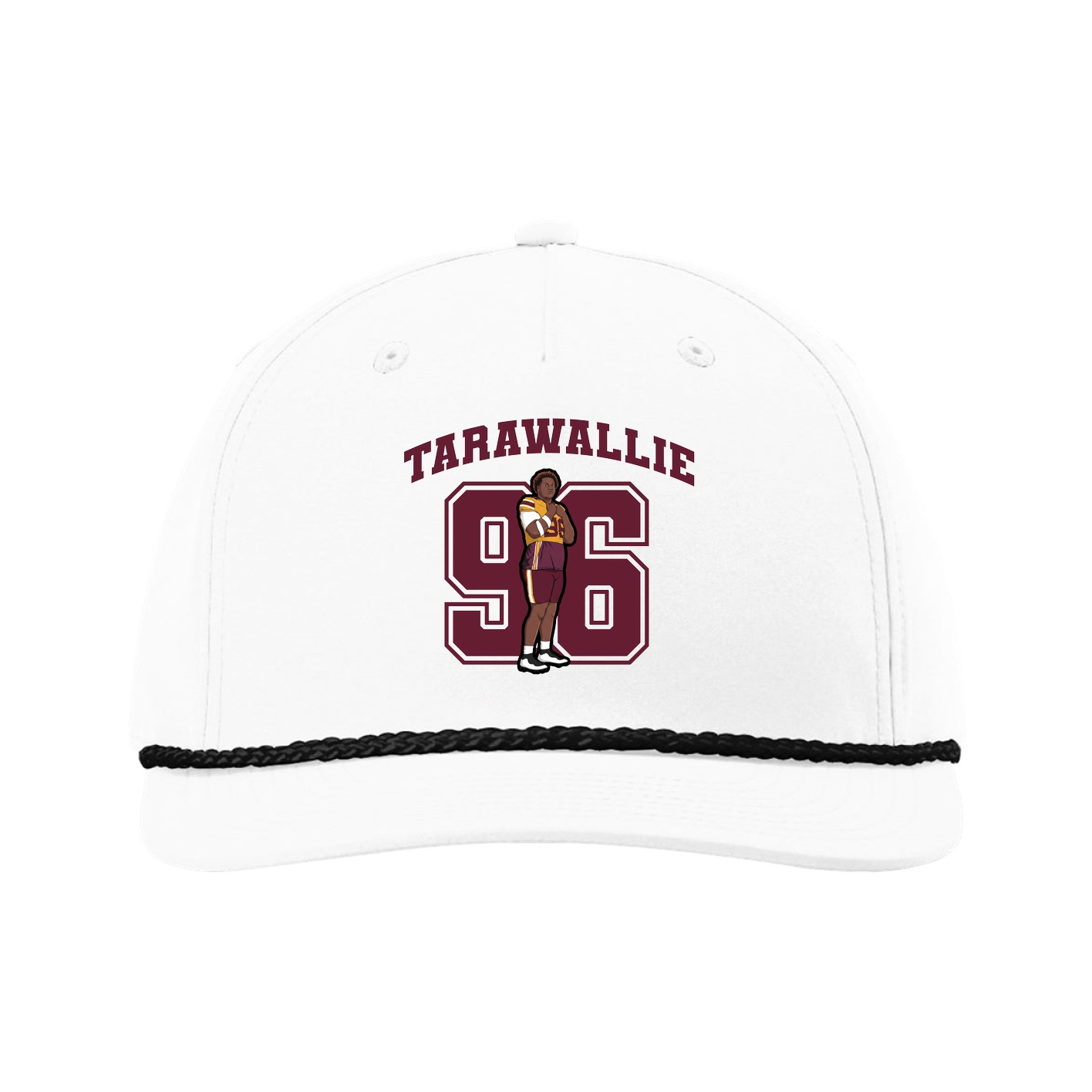 Five-Panel Classic Rope Cap — Number in White