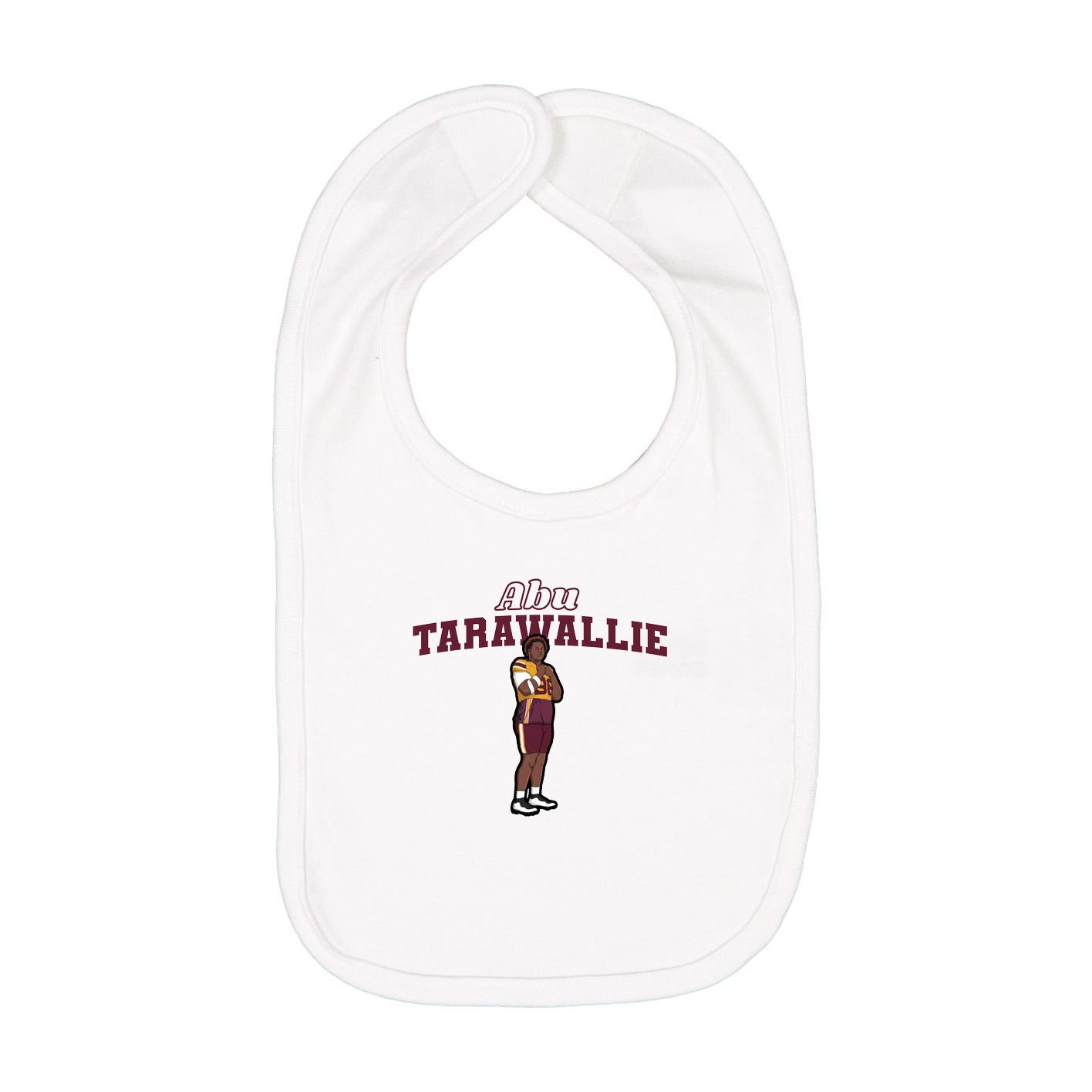 Infant Bib — Name Arch in White
