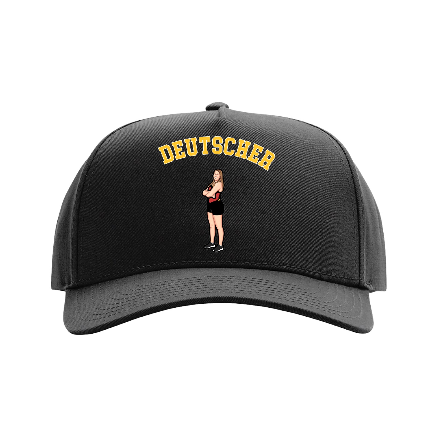 Full Fabric Five-Panel Champ Cap — Shirsey Arch in Black
