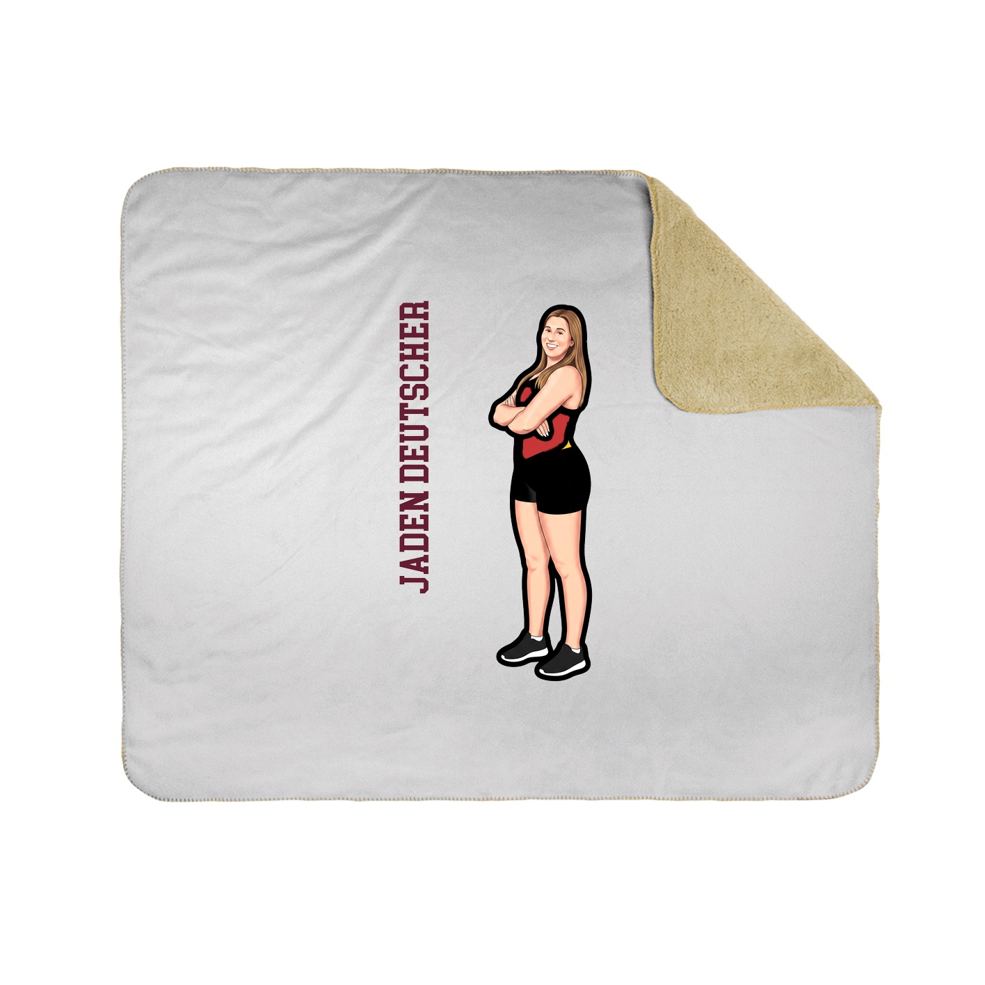 Throw Blanket — Name Vertical in White