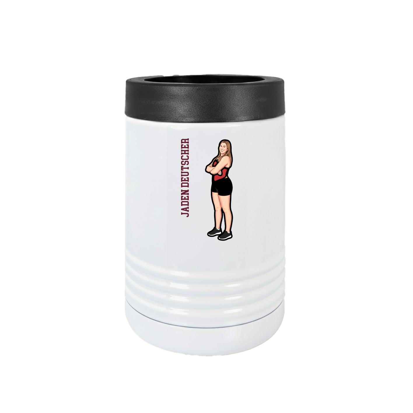 Beverage Holder — Name Vertical in White