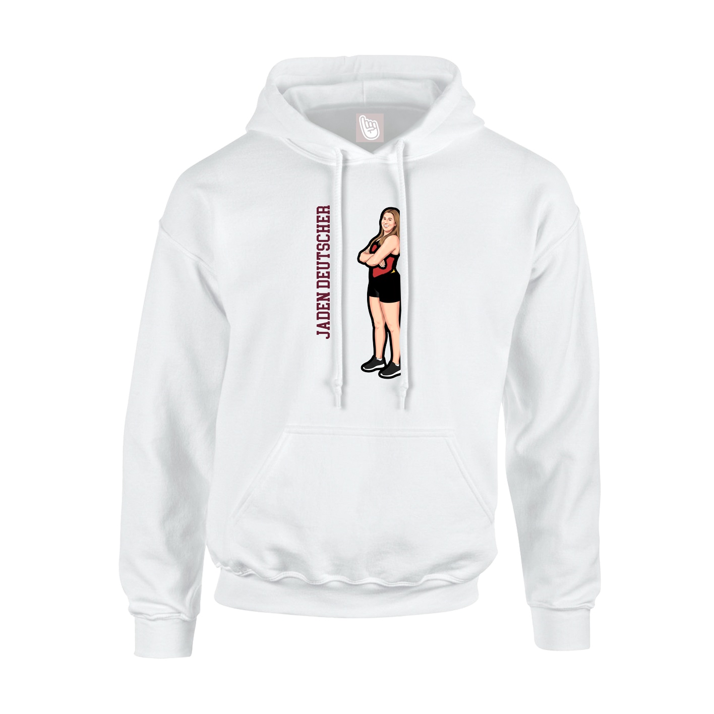 Hoodie — Name Vertical in White