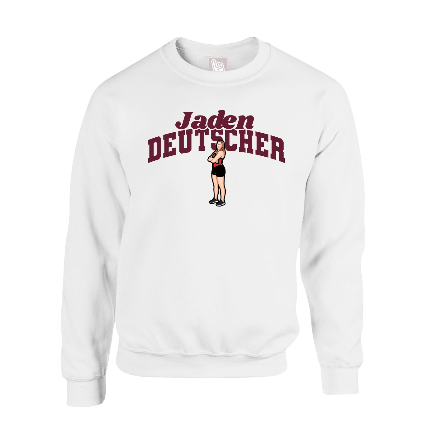 Fleece Crew — Signature Arch in White