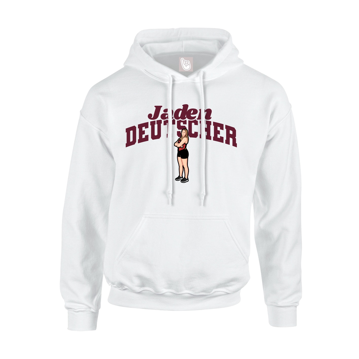 Youth Hoodie — Signature Arch in White