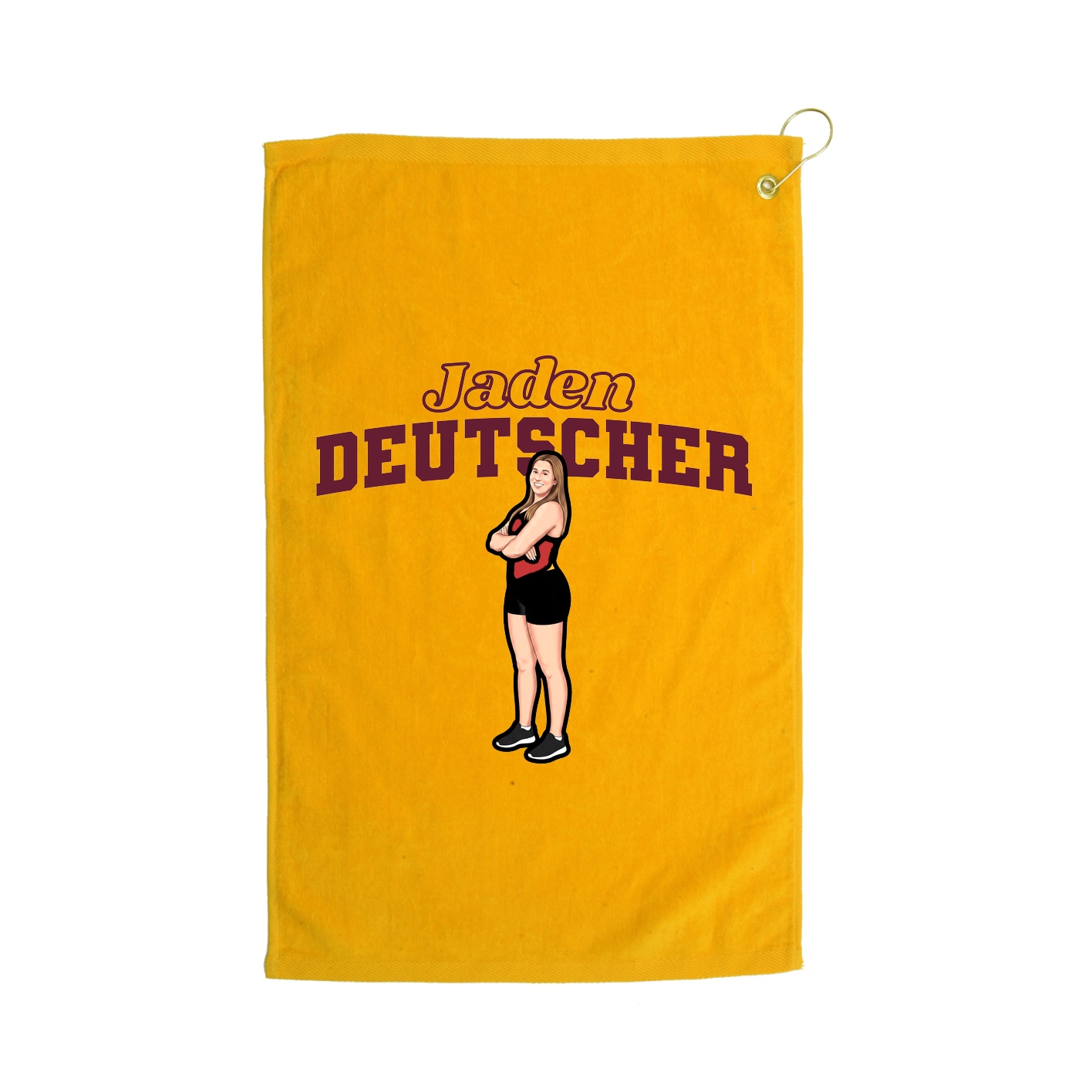 Golf Towel — Name Arch in Gold